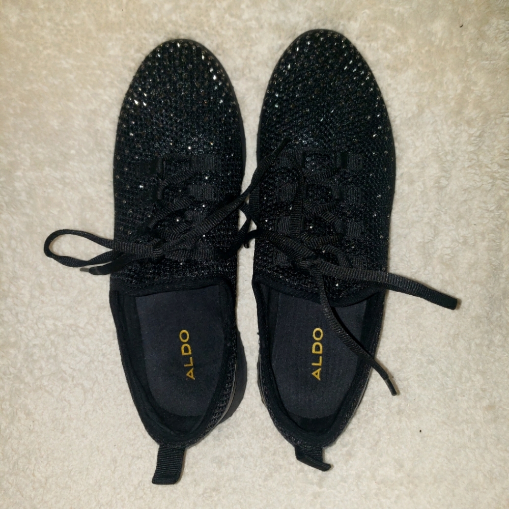 ALDO black with rhineatones